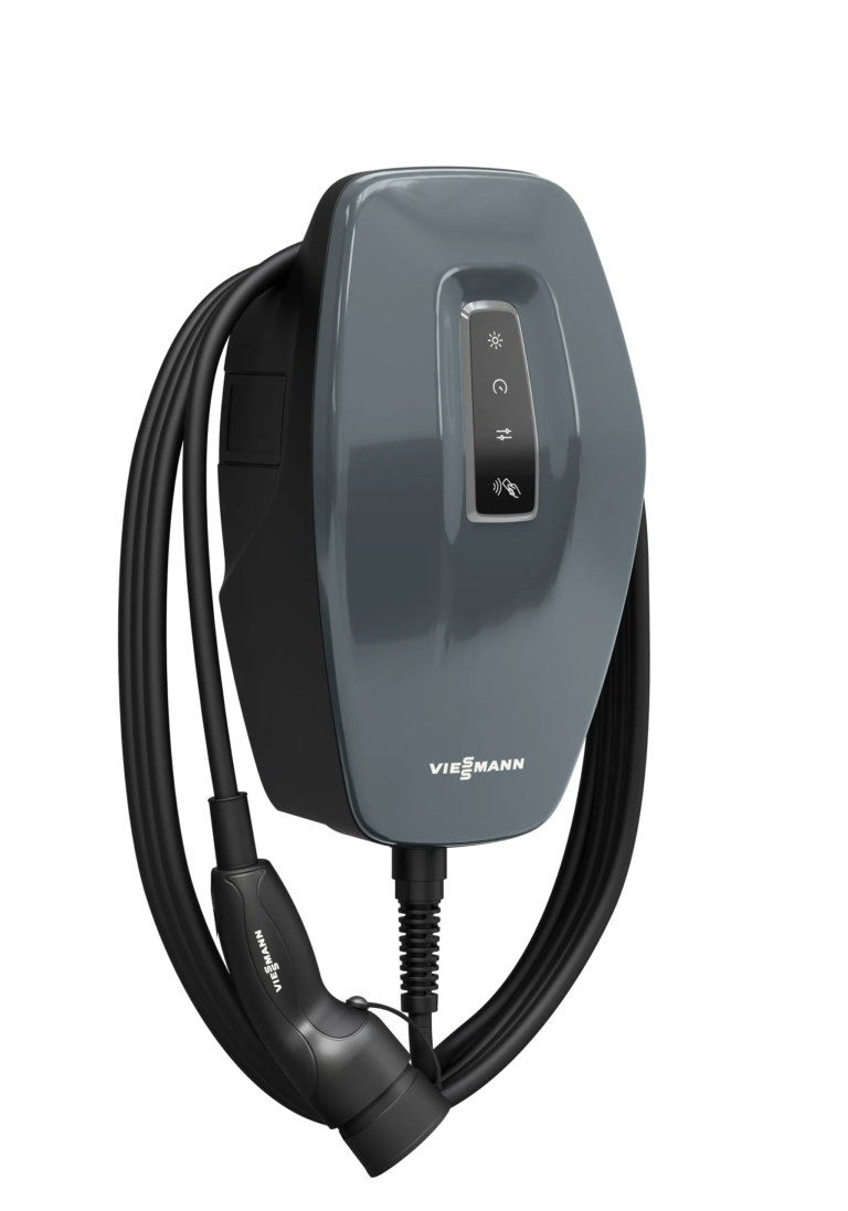 Viessmann Wallbox mit Ladekabel, seitliche Ansicht